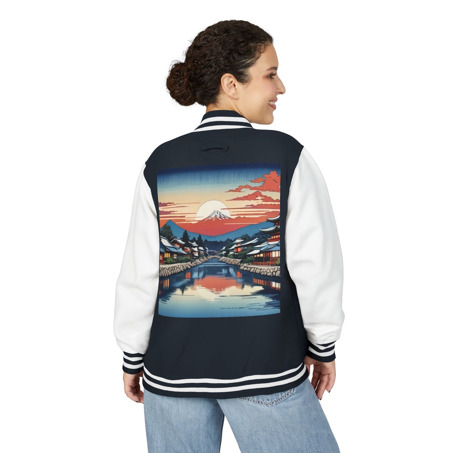 Ukiyo-e Letterman Jacket