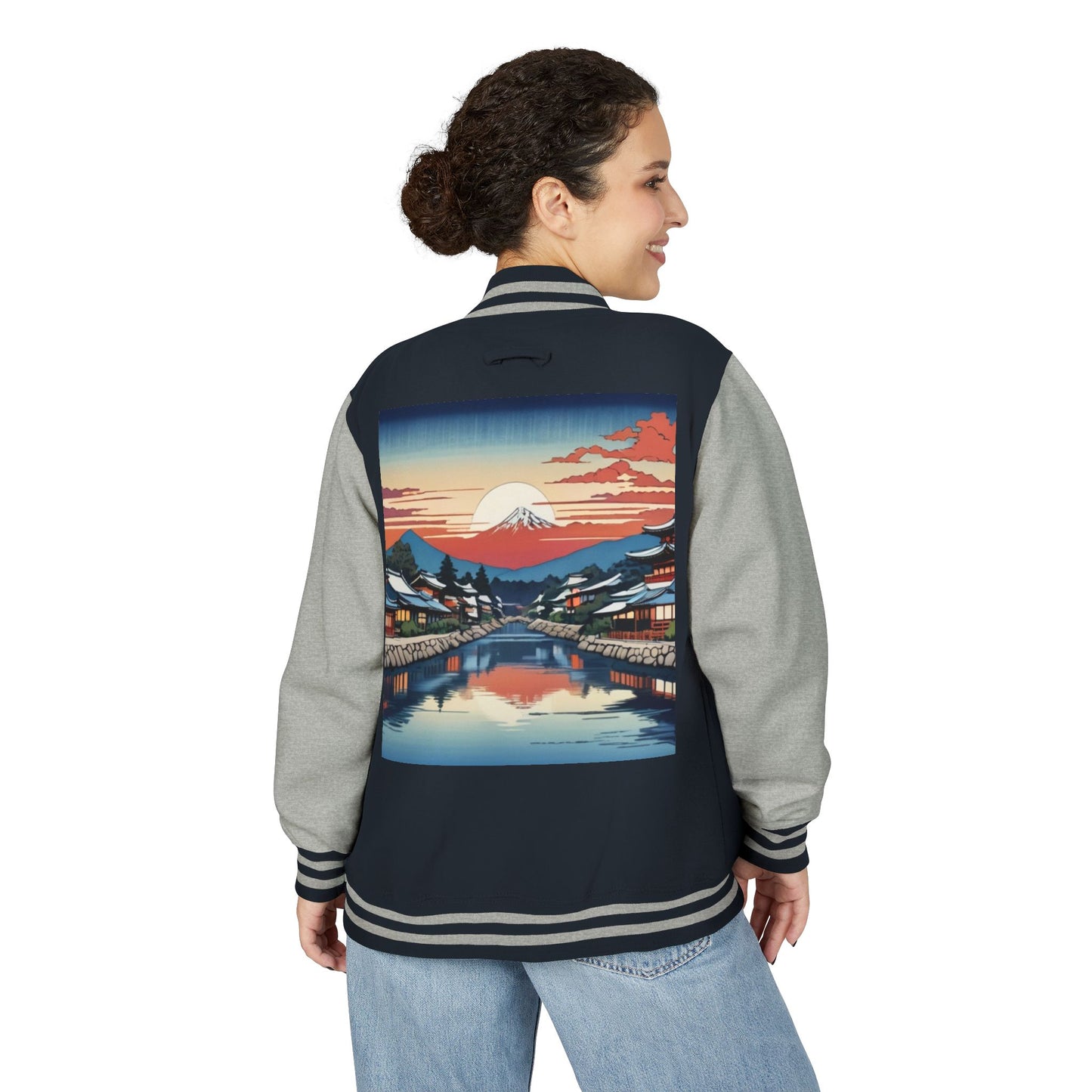 Ukiyo-e Letterman Jacket