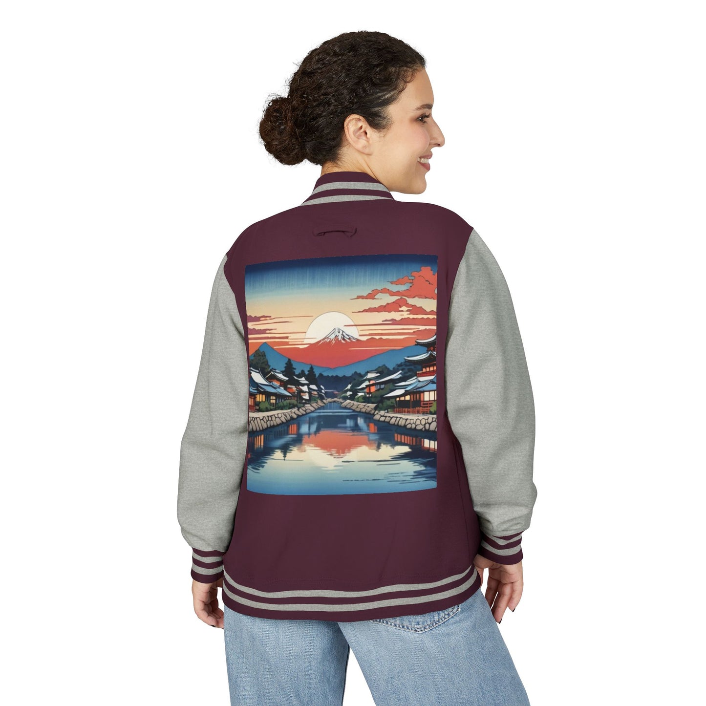 Ukiyo-e Letterman Jacket