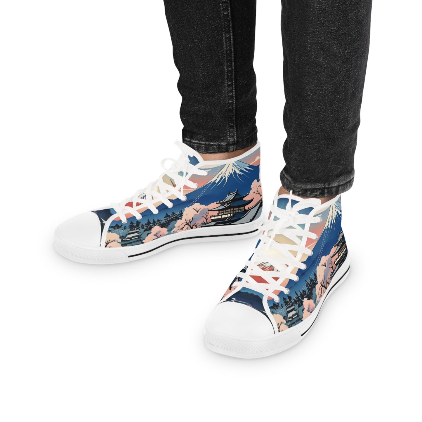 Ukiyo-e Men's High Top Sneakers