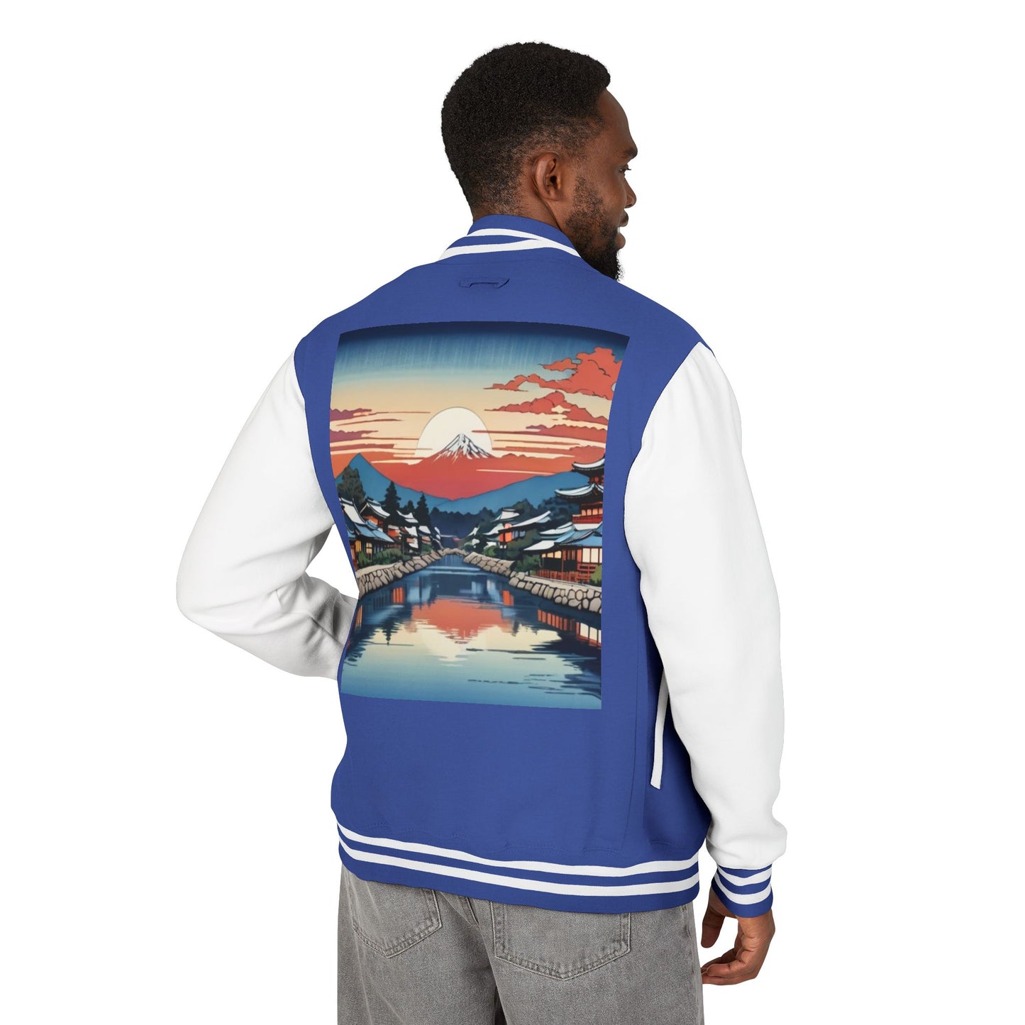 Ukiyo-e Letterman Jacket