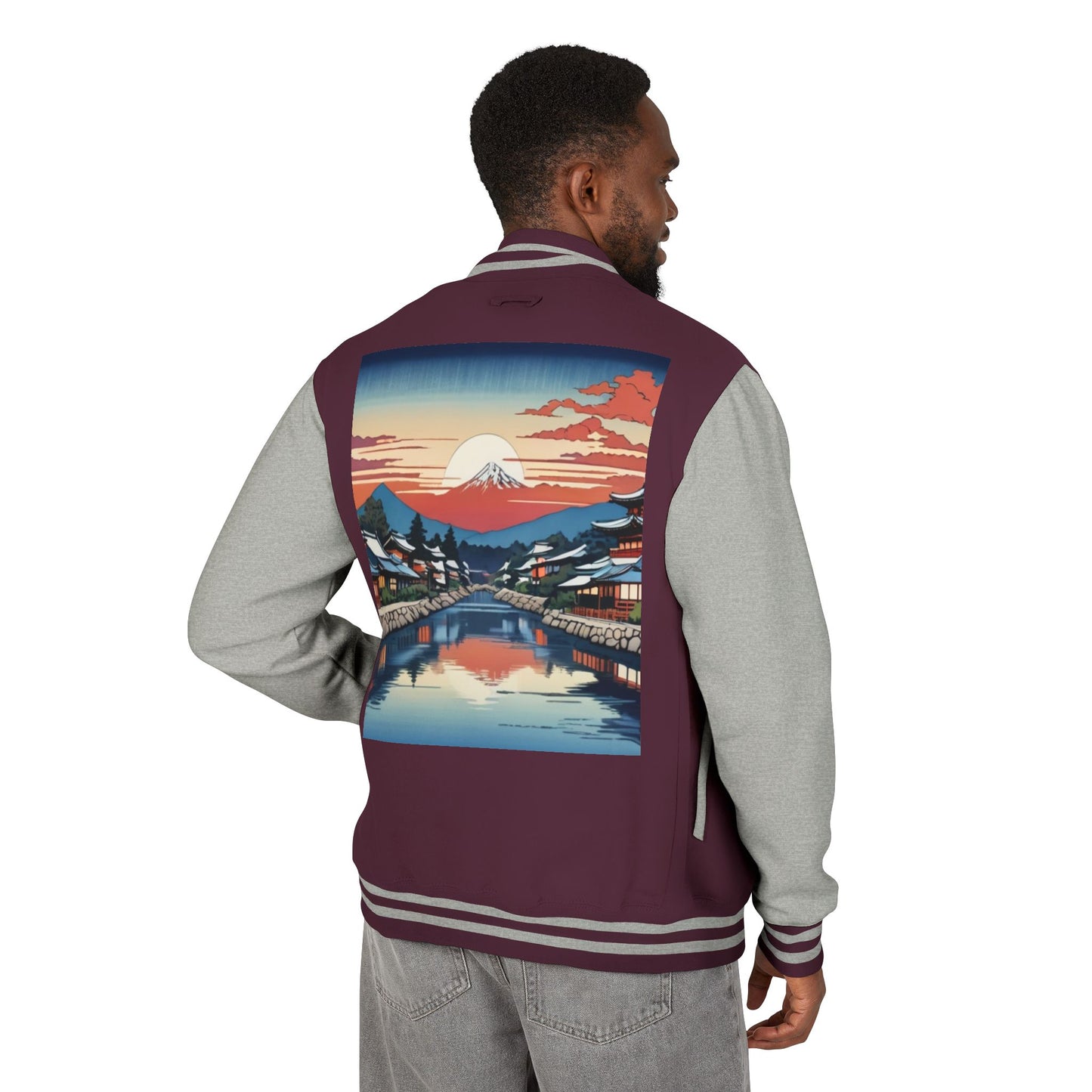 Ukiyo-e Letterman Jacket