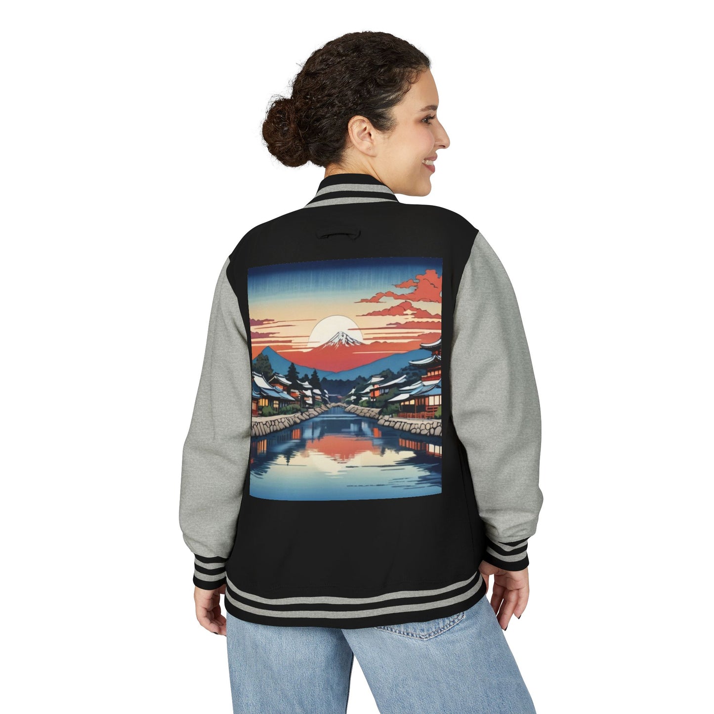 Ukiyo-e Letterman Jacket