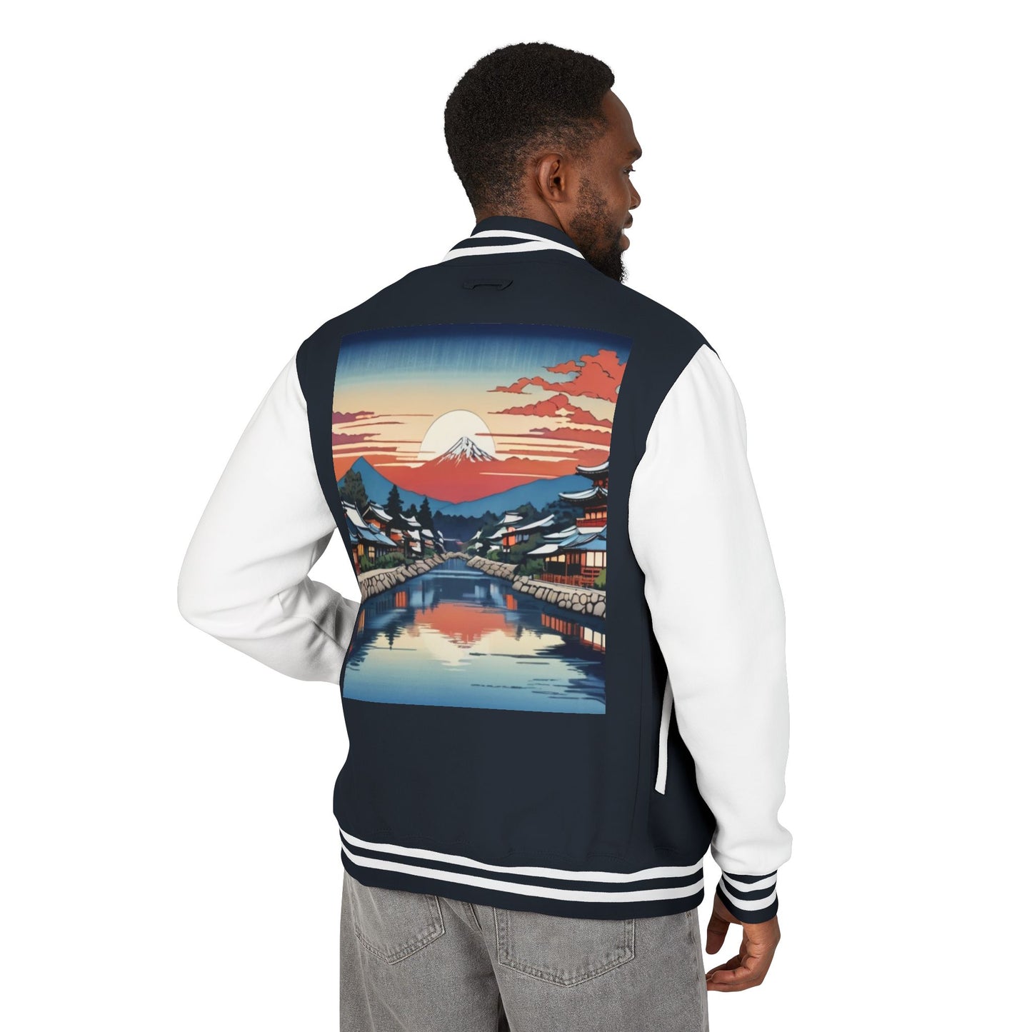 Ukiyo-e Letterman Jacket