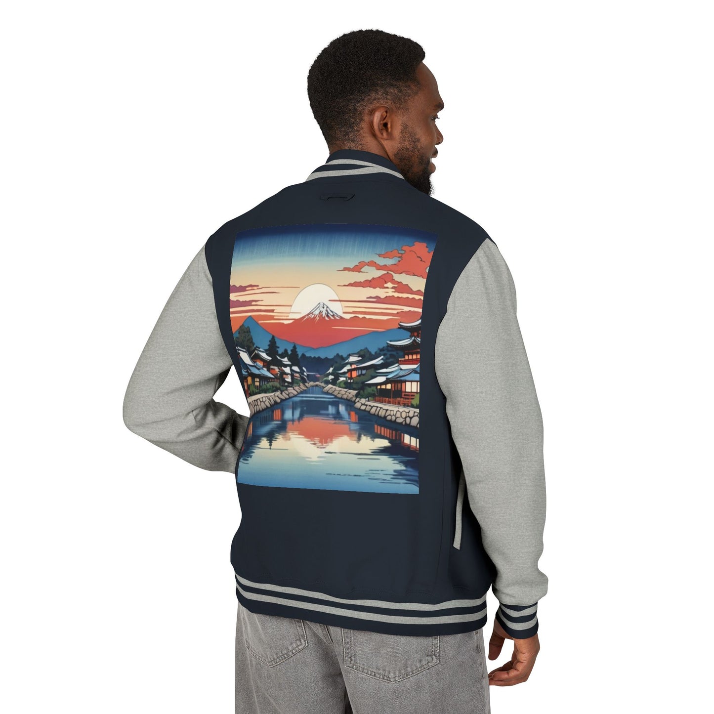Ukiyo-e Letterman Jacket