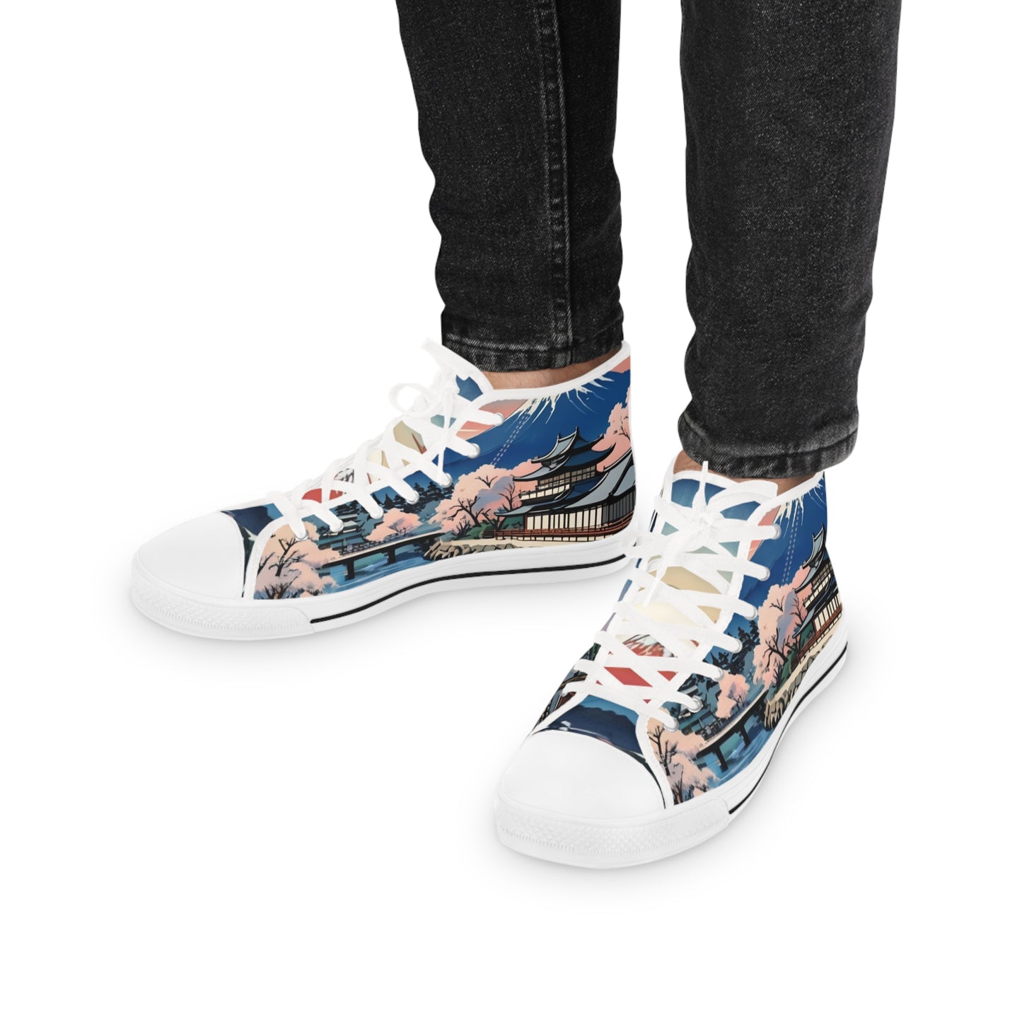 Ukiyo-e Men's High Top Sneakers